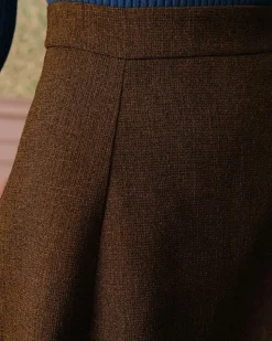 The Solid High Waisted Tweed Skirt