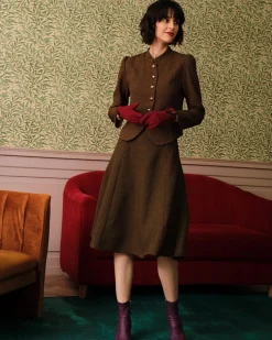 The Solid High Waisted Tweed Skirt