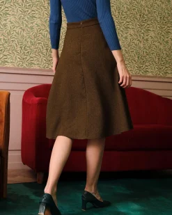 The Solid High Waisted Tweed Skirt