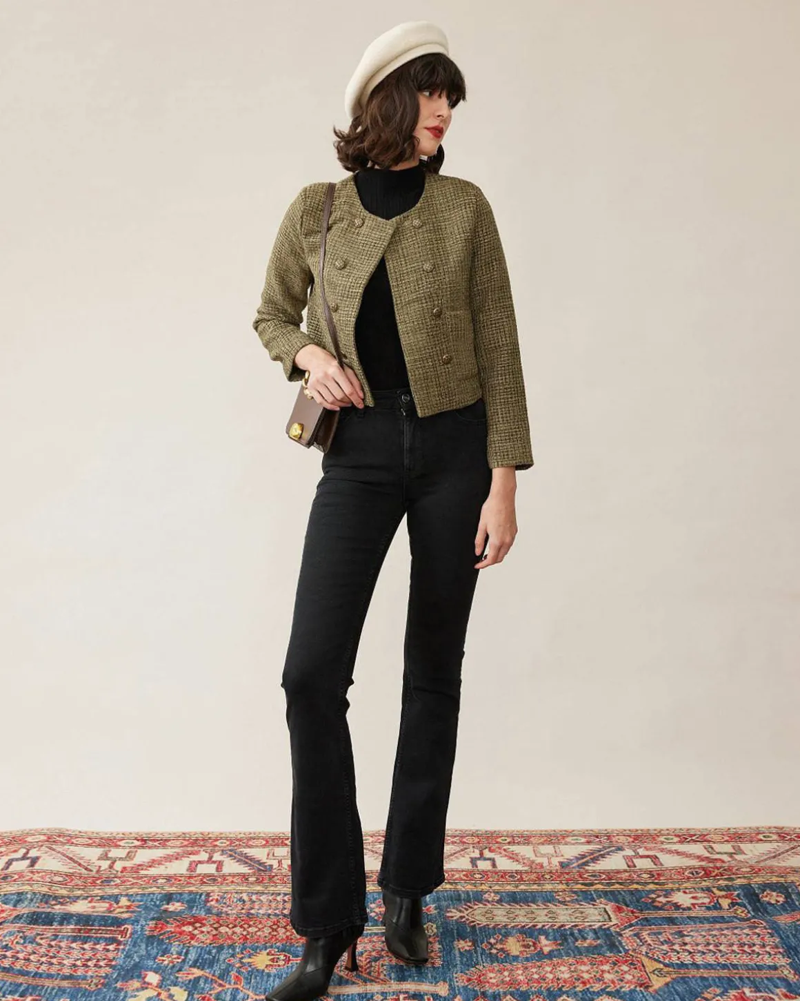 The Vintage Solid Tweed Coat