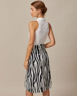 The White Collared Button Up Sleeveless Shirt