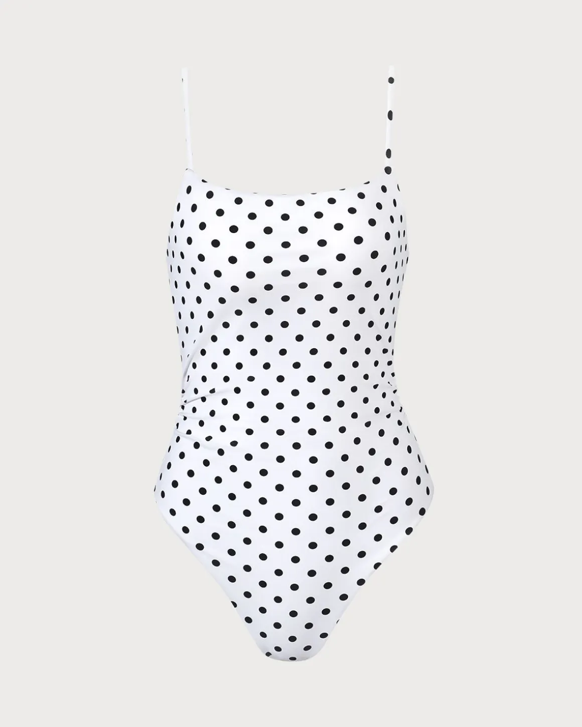 The White Polka Dot Backless One-Piece Swimsuit