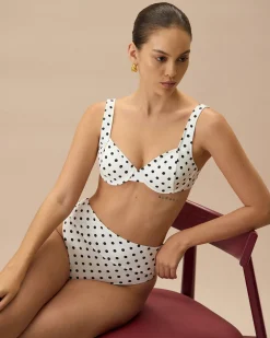 The White Polka Dot Underwire Bikini Top