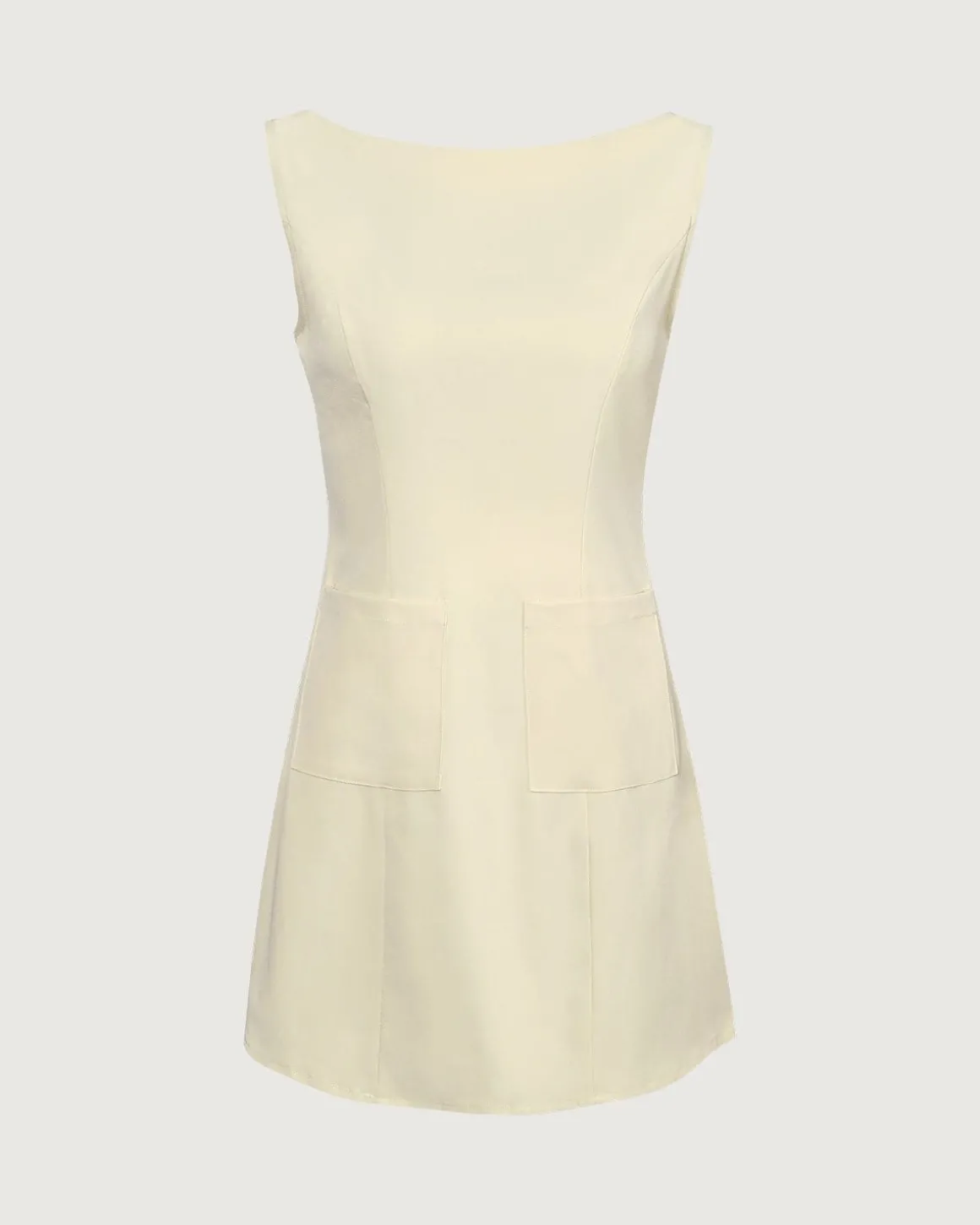 The Yellow Boat Neck Cutout Mini Dress