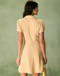 The Yellow Button Down Shirt Mini Dress