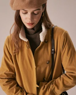 The Yellow Stand Collar Button Teddy Jacket