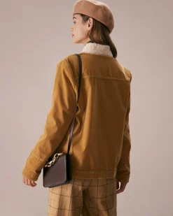 The Yellow Stand Collar Button Teddy Jacket
