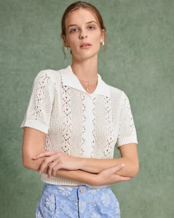 White Chelsea Single Breasted Knit Cardigan