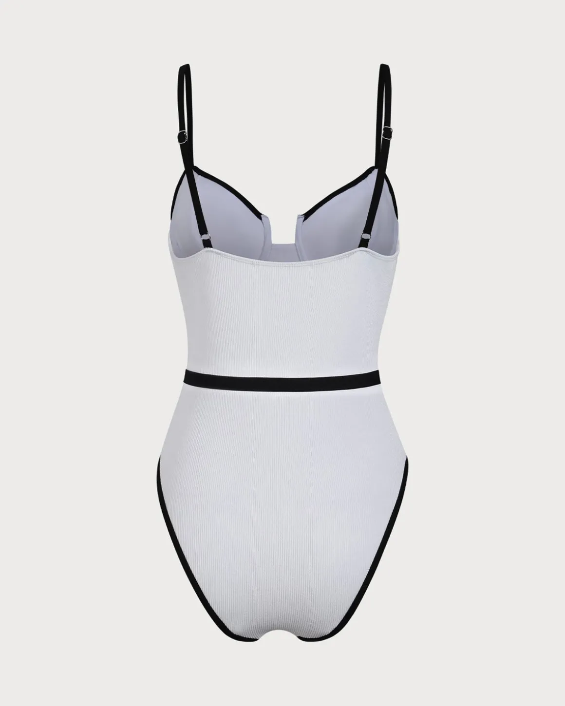 White Contrast One-Piece Swimsuit