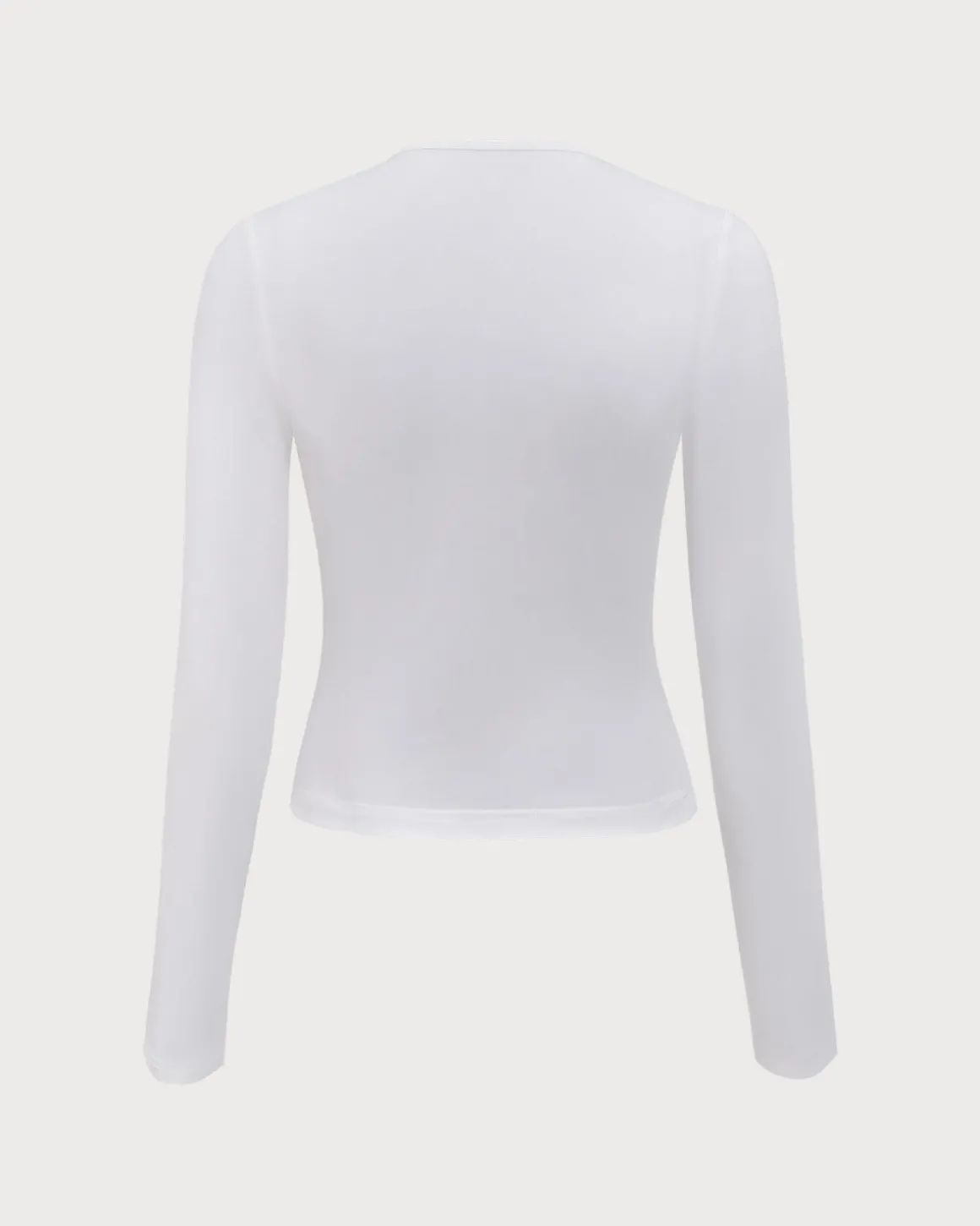 White Contrasting Bowknot Slim Tee