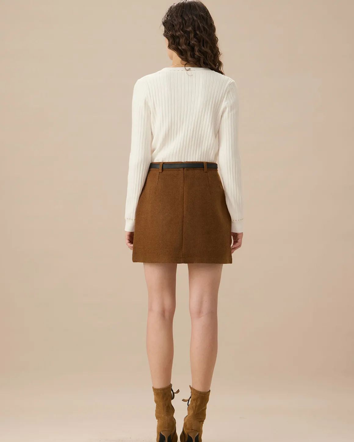 White Contrasting Single-Breasted Cardigan