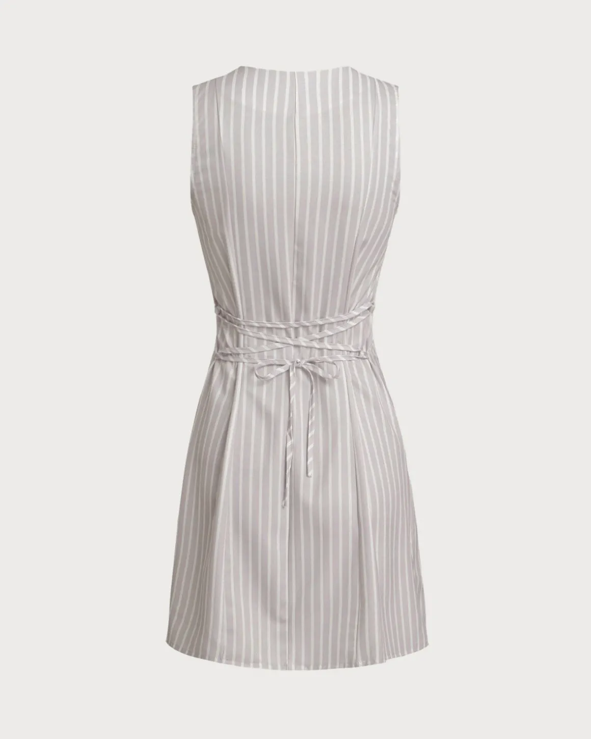 White Crew Neck Button Sleeveless Mini Dress
