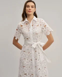 White Cut Out Button Maxi Dress