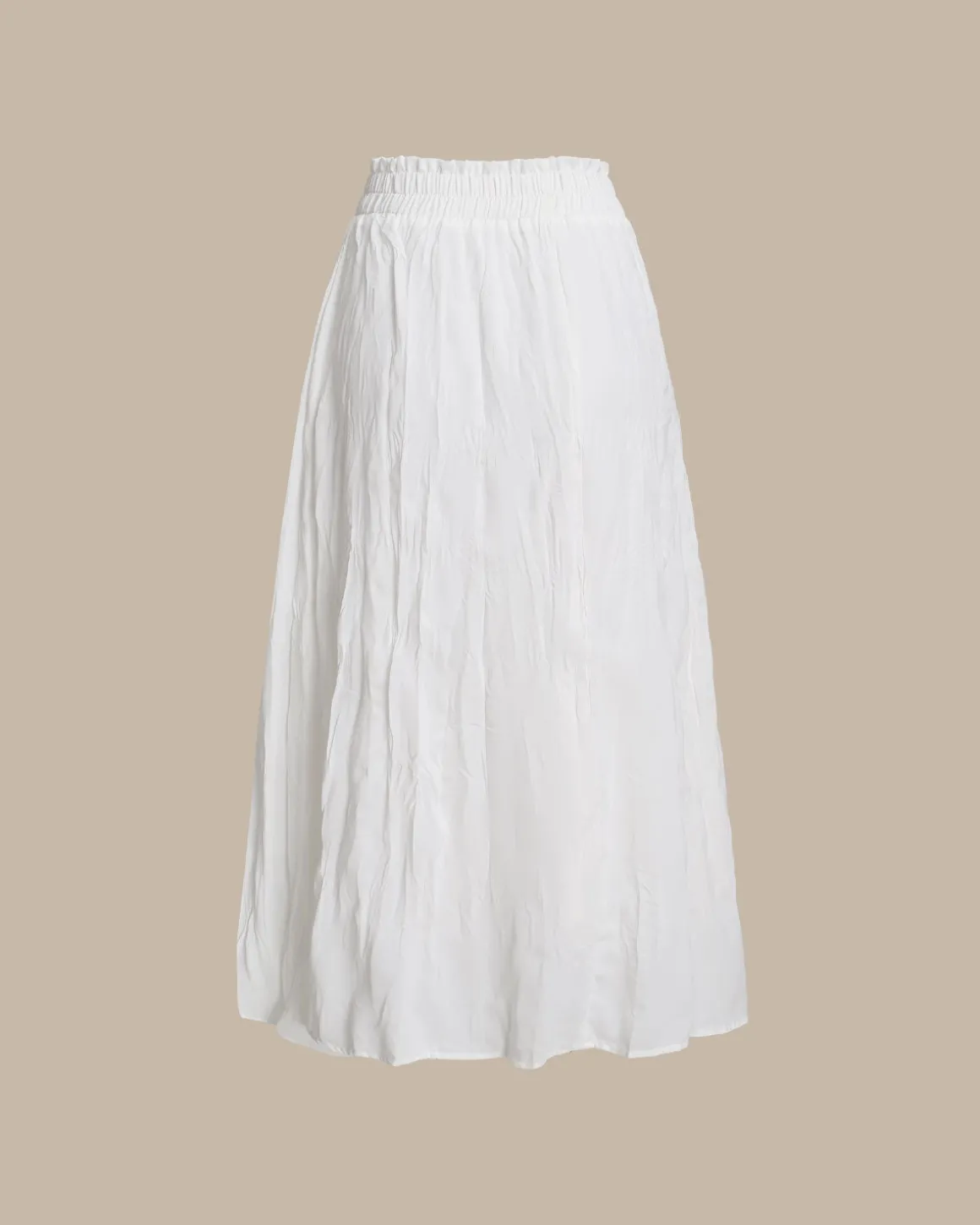White Elastic Straight Waist Skirt
