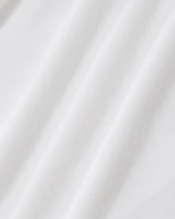 White Elastic Waist Straight Midi Skirt
