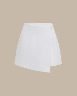 White Irregular Mini Skirt