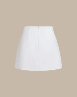 White Irregular Mini Skirt