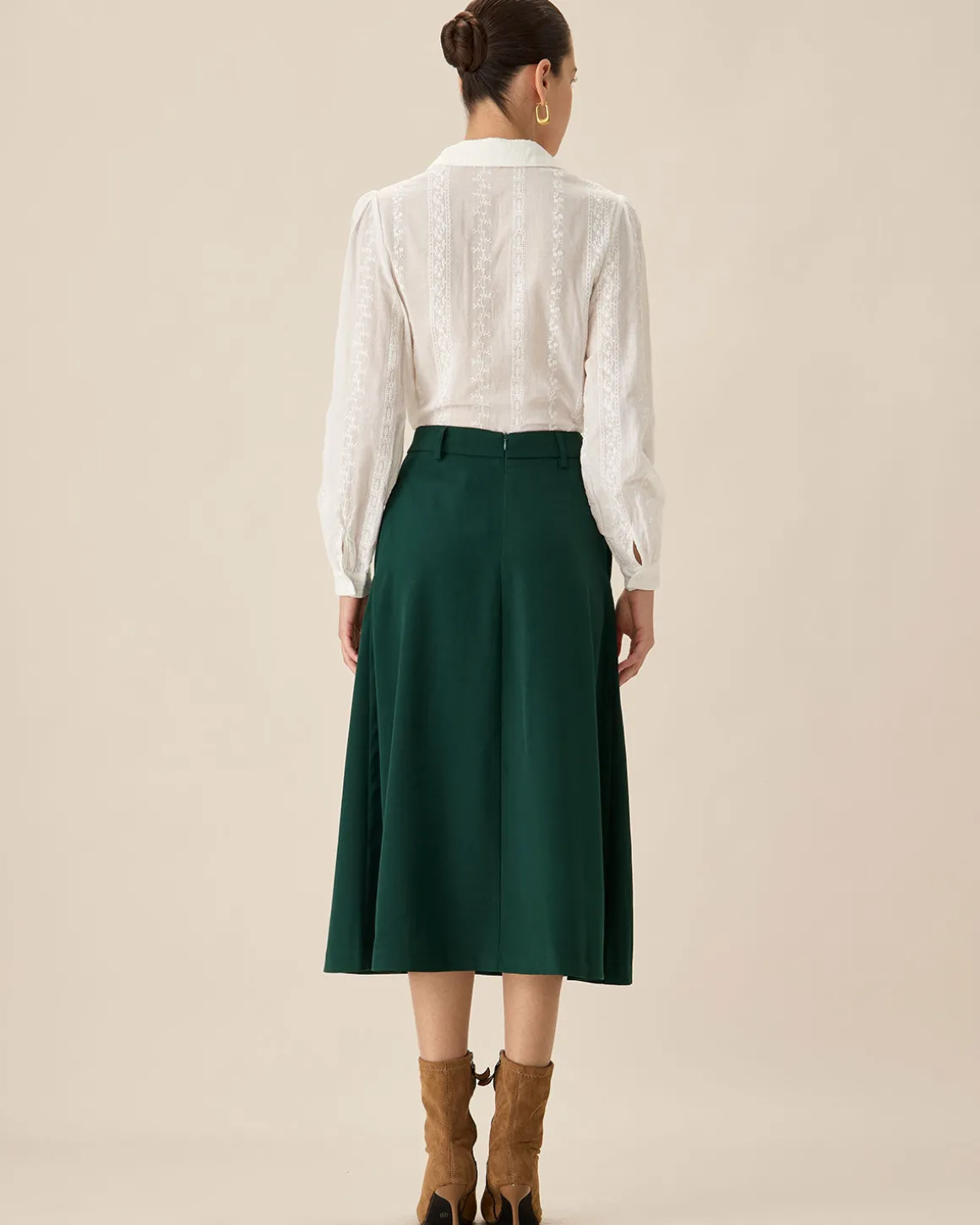 White Jacquard Button-Up Shirt