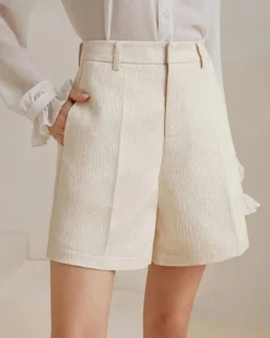 White Jacquard Shorts