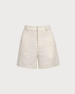 White Jacquard Shorts