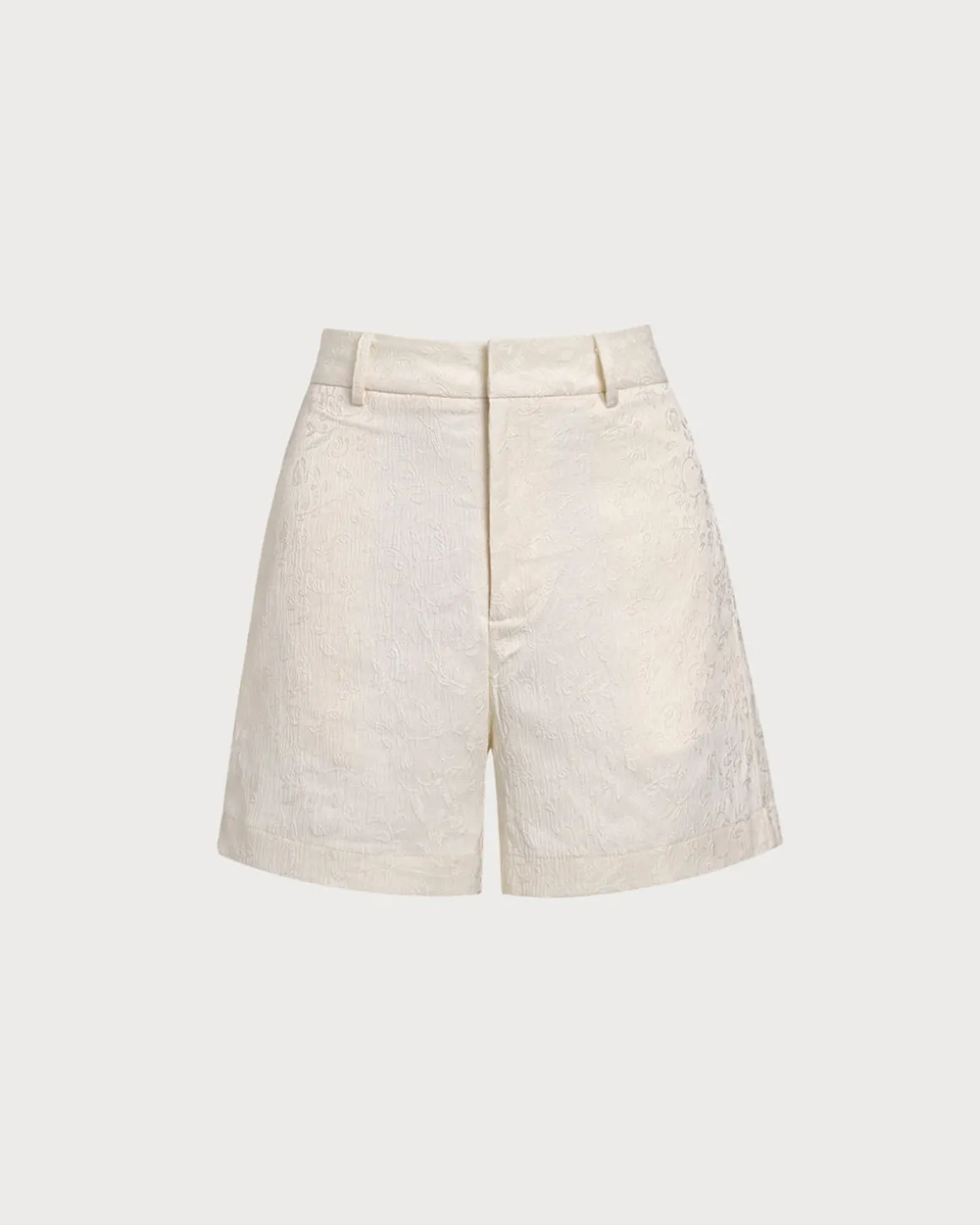 White Jacquard Shorts