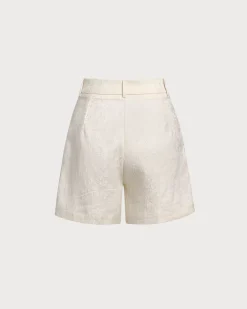 White Jacquard Shorts
