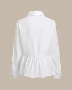 White Lace Pleated Shirt