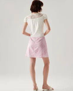 White Lace Puffed Sleeve Tee