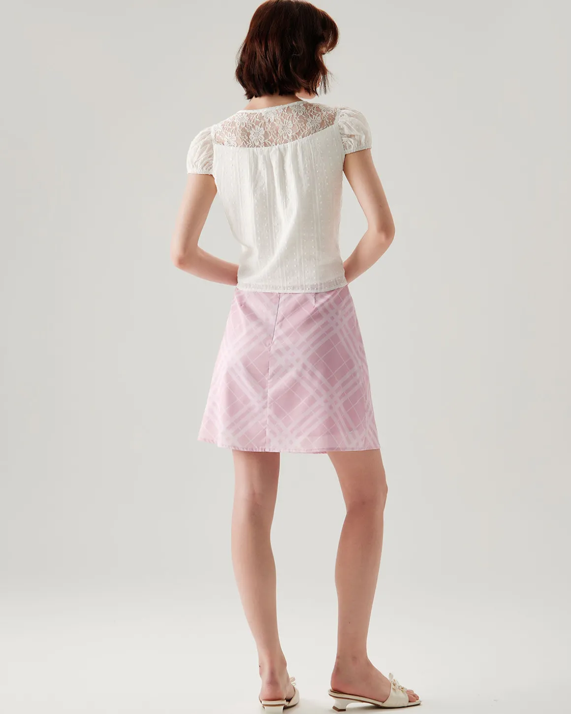 White Lace Puffed Sleeve Tee