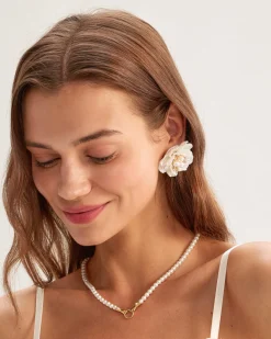 White Pearl Earrings