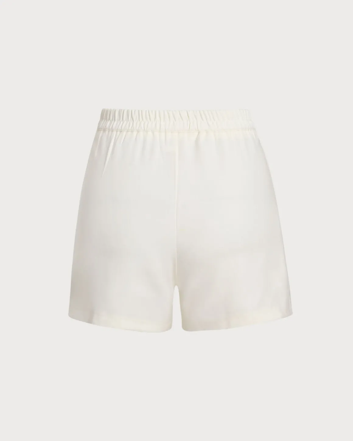 White Pleated Pocket Shorts