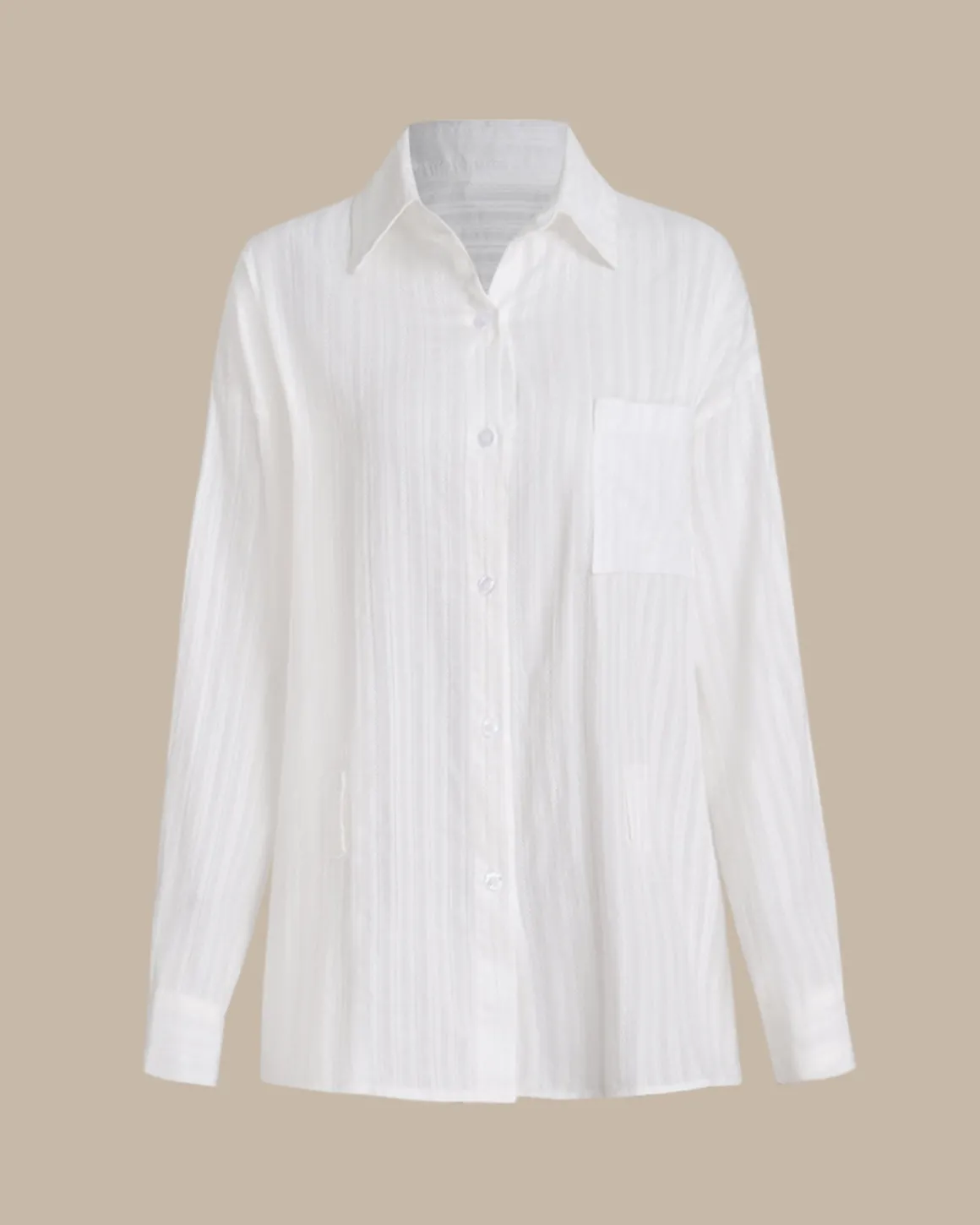 White Pocket Oversized Shirt