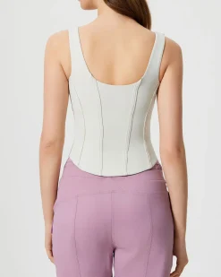 White Scoop Neck Yoga Tank Top
