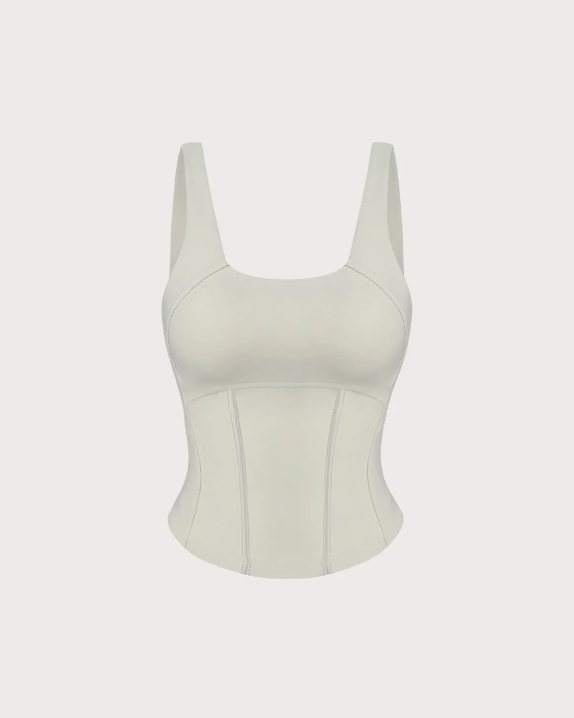 White Scoop Neck Yoga Tank Top