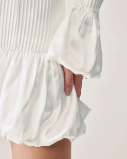 White Splicing Sweater Mini Dress