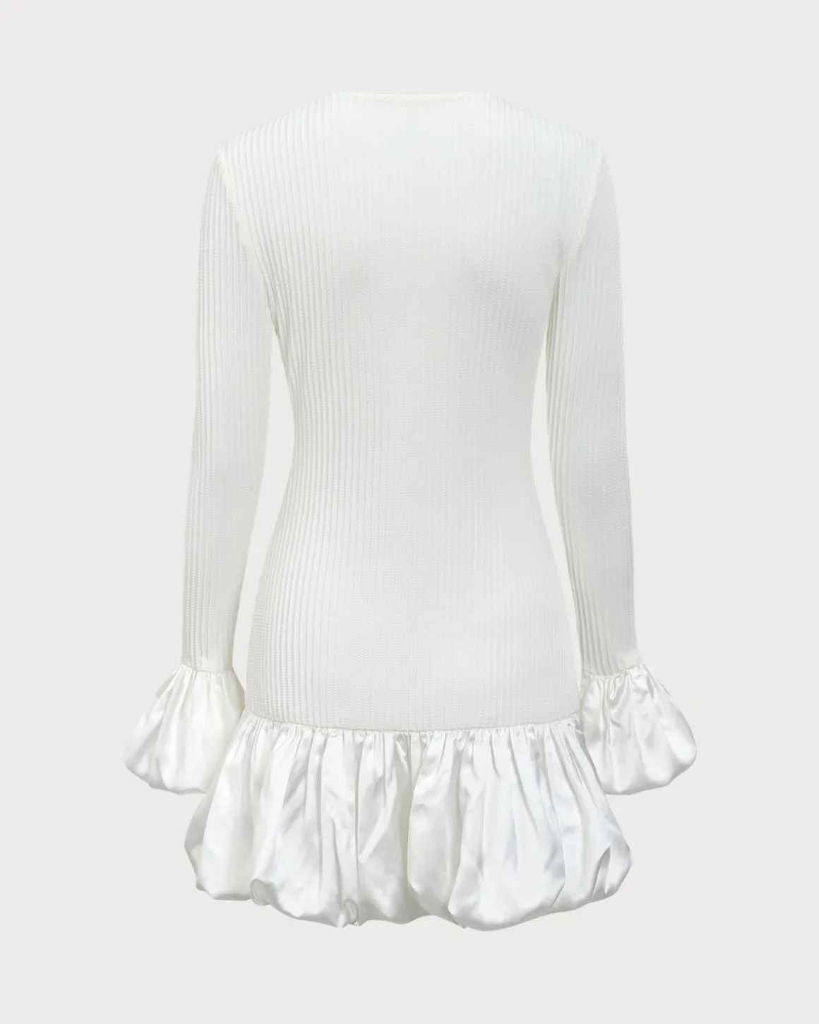 White Splicing Sweater Mini Dress