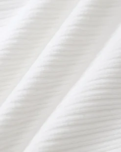 White Square Neck Ribbed Knit Tee