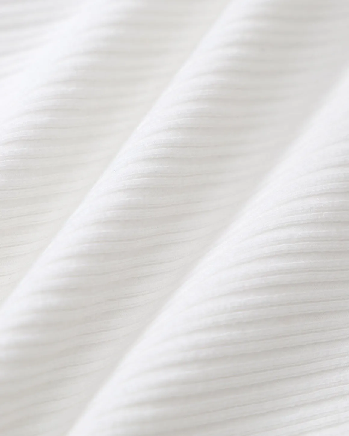 White Square Neck Ribbed Knit Tee