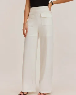 White Straight Pocket Pants