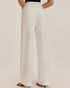 White Straight Pocket Pants