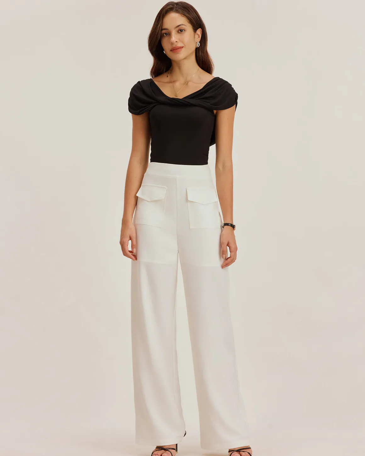 White Straight Pocket Pants