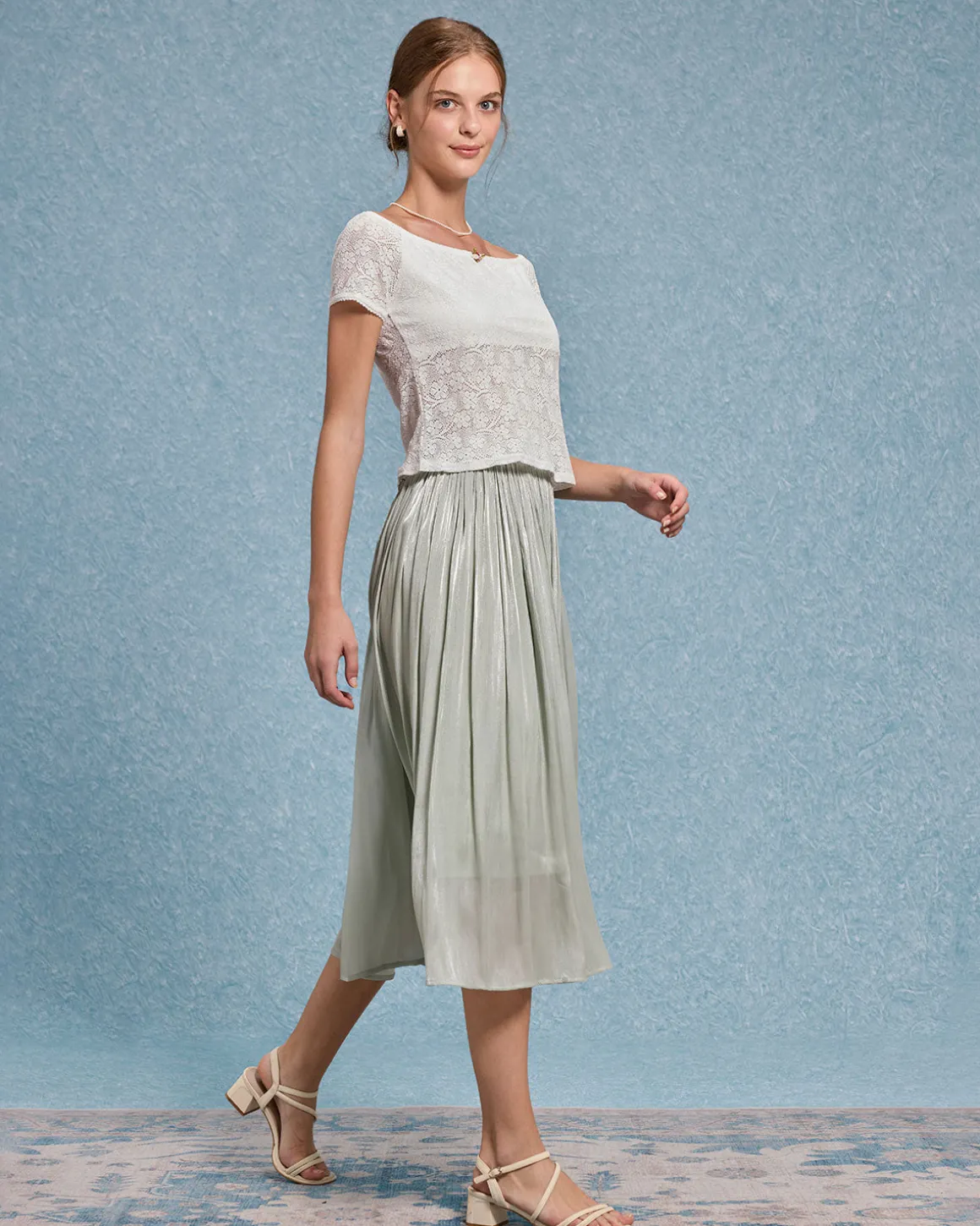 White Textured Off The Shoulder Tee