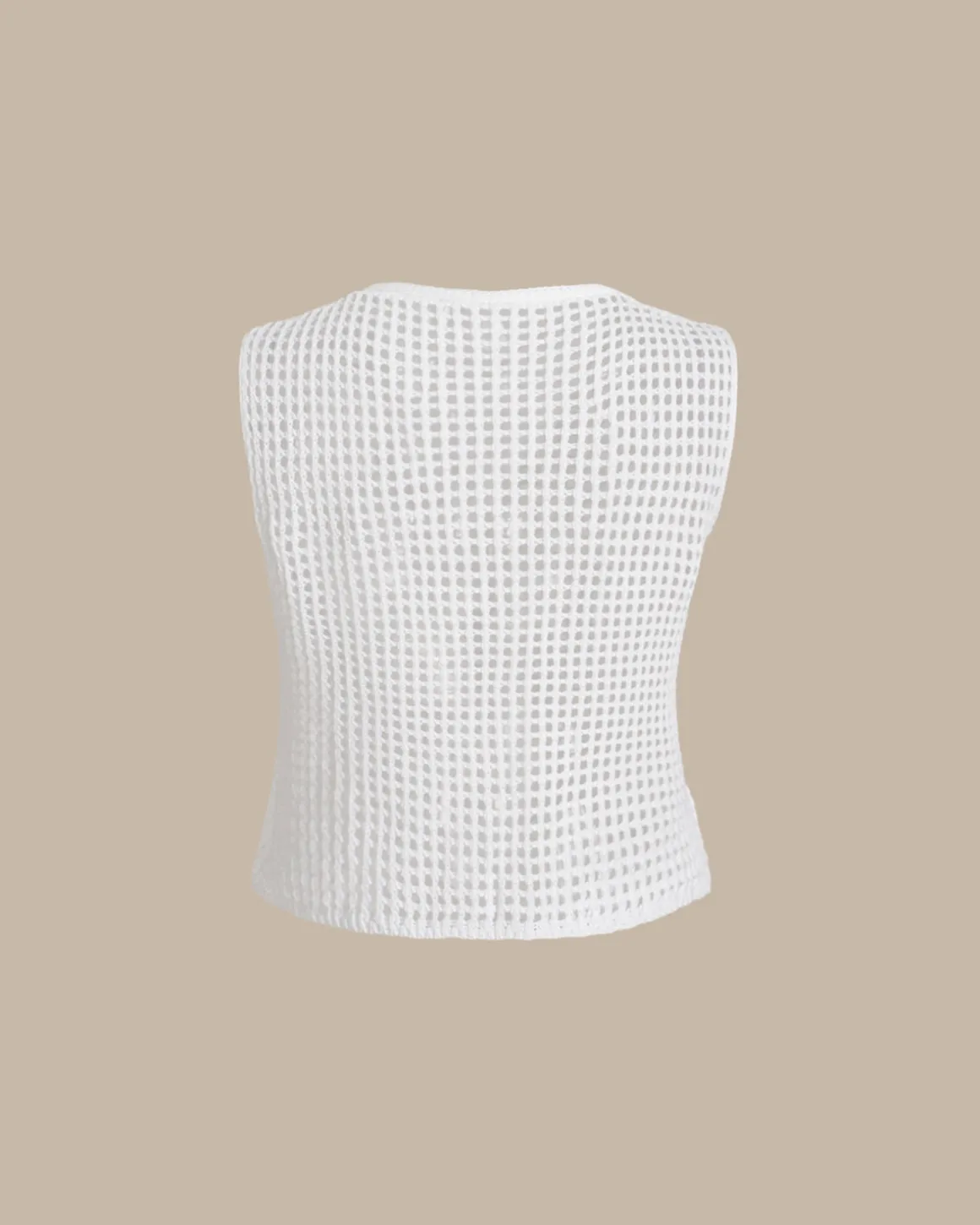 White V Neck Cut Out Tank Top