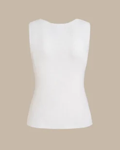 White V Neck Slim Tank Top
