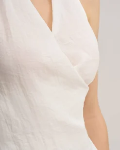 White Wrap Tie-back Vest