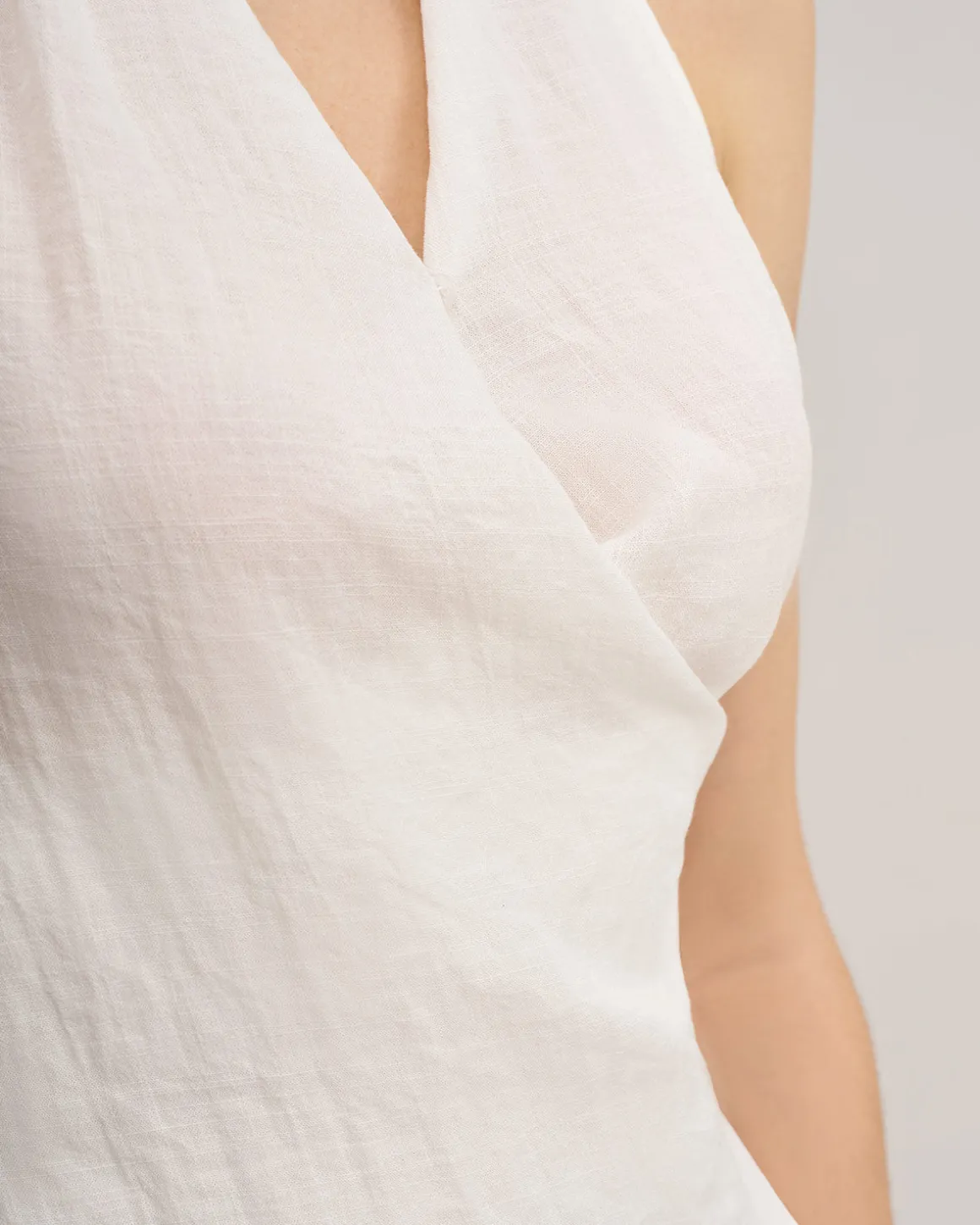 White Wrap Tie-back Vest