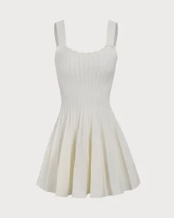 Women's Beige Knitted Sweater Dress