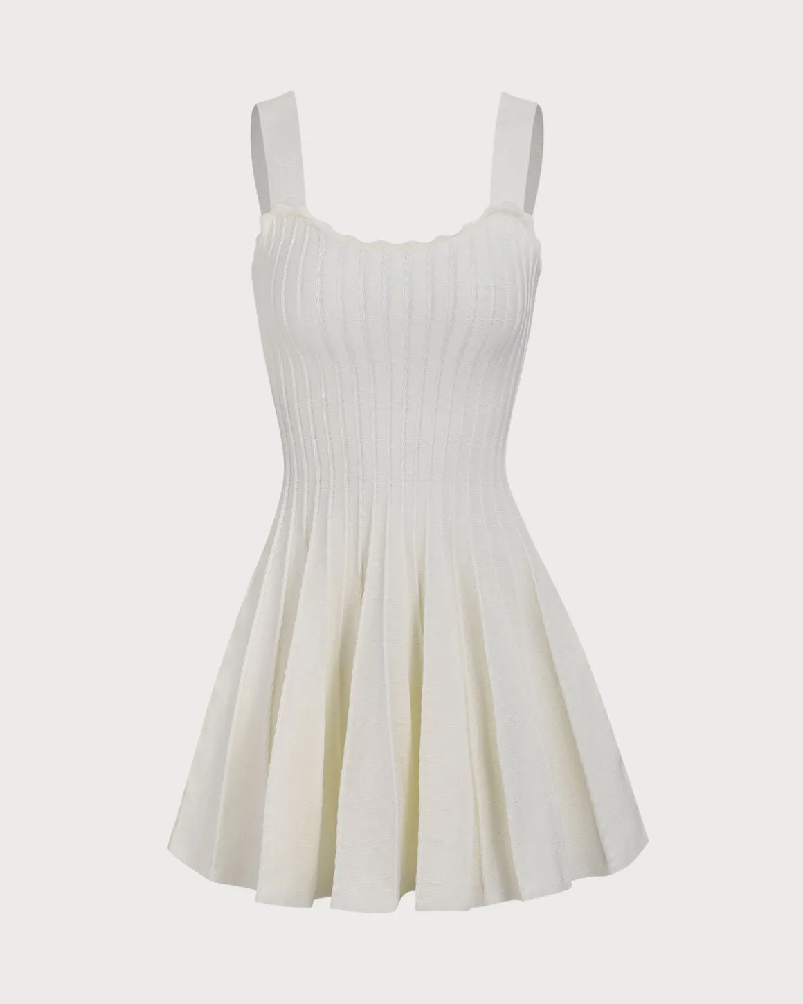 Women's Beige Knitted Sweater Dress