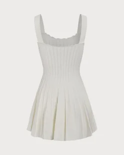 Women's Beige Knitted Sweater Dress