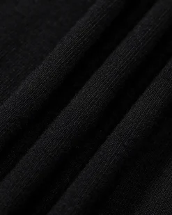 Women's Black Contrasting Knit Mini Dress